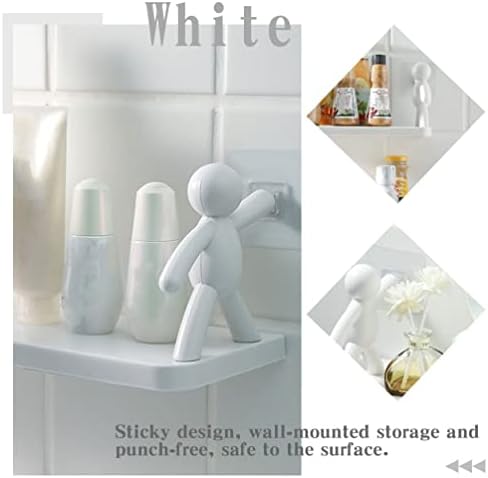 Cabilock Picture Stand Prateleiras de parede Brilhas de armazenamento de parede brancas- Branco livre u forma de
