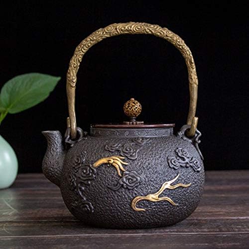 Chaleira de chá de ferro bule de chá moderno panela de chá com alça anti-escalada para chá solto e adultos 1300 ml