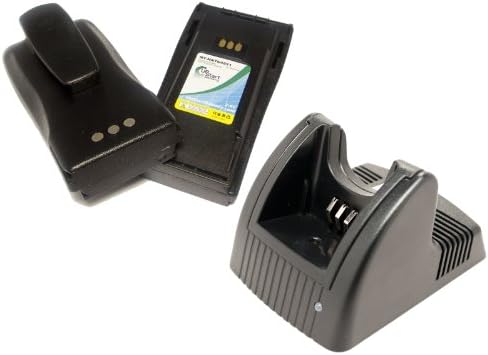 2 Pacote - Substituição para Motorola EP450 Bateria + Carregador - Compatível com Motorola NNTN4851A Bateria de Rádio Builetom