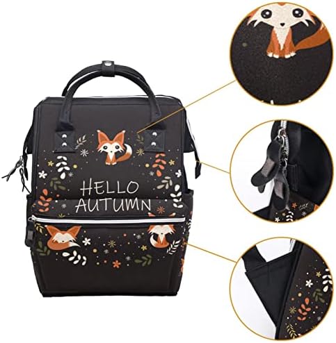 Olá, desenho animado de outono, raposa coroa de fraldas mochilas de backpack bebê trocando bolsas de múltiplas funções
