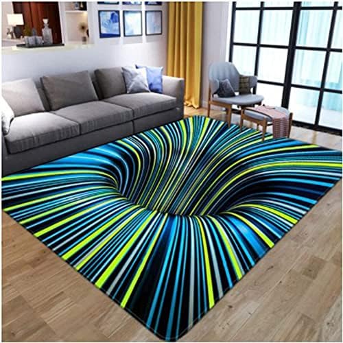 Rapeto de ilusão óptica 3D coryuee grande vórtex colorido tricô de área realista para os tapetes de piso do quarto da sala de estar