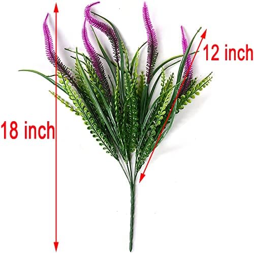 Flores artificiais de 8pcs de clong para plantas externas plantas de plástico falsas plantas resistentes a UV UV