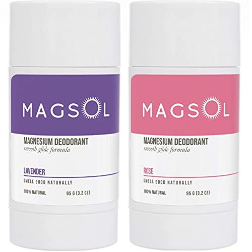 Desodorante natural de magsol para homens e mulheres - homens desodorantes com magnésio - perfeito para pele ultra sensível, desodorante livre de alumínio para mulheres, bicarbonato de sódio