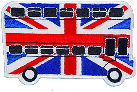 GRAPHIC DUST UK UNIDEN Reino Bus Treinador de ônibus Londres Bordado Iron on Patch Applique Travel Backpack Journey Tourism