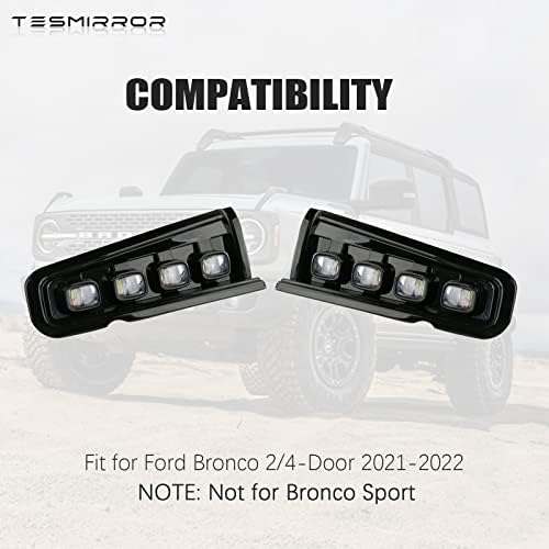 Tesmirror Luzes de parafuso de parafusos inferiores para acessórios Ford Bronco 2021 2022