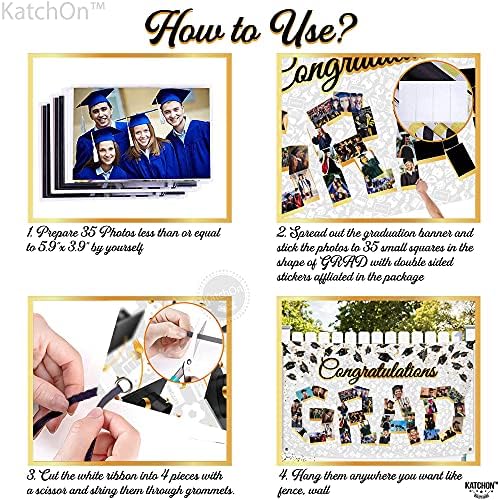 KATCHON, Parabéns Banner de fotos de graduação - 72x44 polegadas | Banner de graduação personalizada 2023 | Banner de imagem de graduação