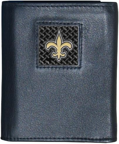 NFL New Orleans Saints Couro Gridiron Tri Fold Wallet