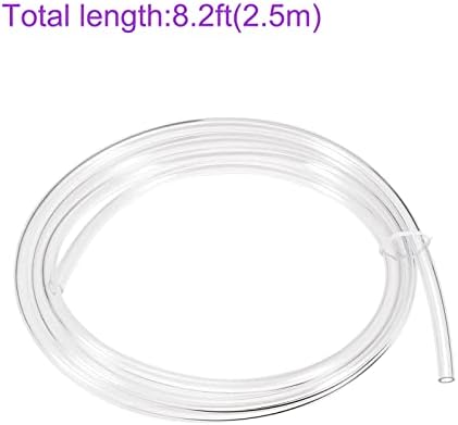 DMIOTECH 5mm ID 8mm od clear tubo de PVC transparente flexível mangueira de vinil tubo para tubo de água do jardim, tubo de óleo de ar, 2,5m de comprimento