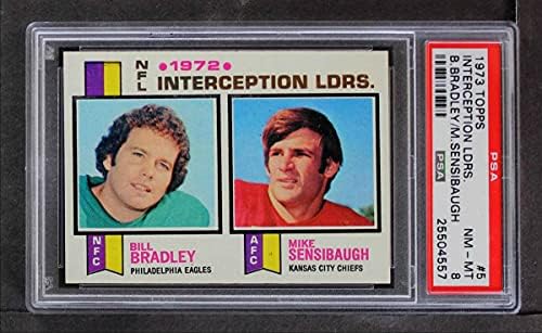 1973 Topps 5 Líderes de interceptação Bill Bradley/Mike Sensibaugh Philadelphia/Kansas City Eagles/Chiefs PSA PSA