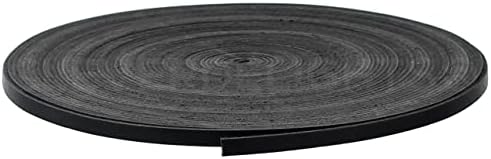 CleverDelights Black 1/4 Cordão plano - 50 pés - 6,3mm de cinta de couro genuíno