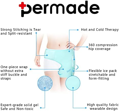 Pacote de gelo de quadril, pacote de frio para a bursite do quadril, cirurgia de reposição do quadril, dor flexor do quadril.
