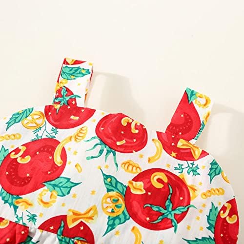 Vestido de verão para crianças meninas sem mangas bowknot tomato estampas de babados vestidos de dança de vestido de princesa