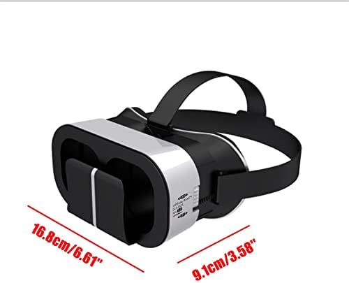 Headset VR, óculos de fone de ouvido de realidade virtual 3D compatíveis com iOS e Android para jogos de jogo 3D e vídeos de VR, fone de ouvido portátil de óculos digitais com controle remoto para telefone celular, preto