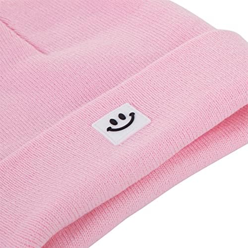 Century Star Smiley Face Fiz chapéus para homens gordeas femininas malha chapéus de inverno Capinho de caveira macio