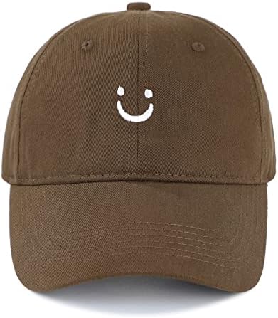 Komorebi Smiley Face Baseball Cap Smile Unisex Smile Hat para mulheres Chapéus de pai ajustável Chapéus Running Running