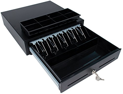 Star Micronics Tsp143iiilan Ethernet Térmica Printer com Auto & CD3-1616 5 Bill / 8 Casa Value Series Drawer com 2 slots de mídia e CABO INCLUÍDO - Black