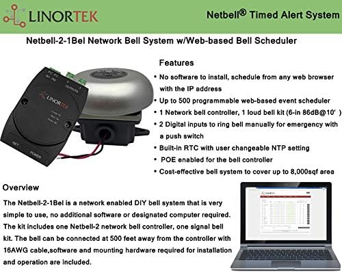 Netbell-2-1Bel TCP/IP School Automático alto | Sistema de campainha de alarme de tempo de interrupção do escritório com software