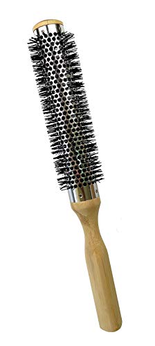 Tredoni 1,8 redondo térmica seco de cabelo-Cabeça de escova alongada de alumínio, alça de bambu