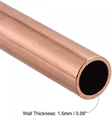 tubo redondo de cobre uxcell 18 mm de 1,5 mm de espessura da parede de 100 mm de comprimento de tubo de tubo 2 pcs