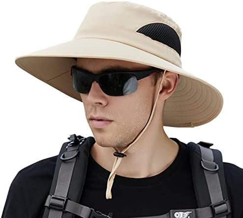 Zooron 1 e 2 pacote chapéu de sol para homens, mulheres, chapéu de balde de largura, proteção à prova d'água para pescar