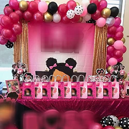 16 PCS Boss Girl Party Papel Sacos de presente, 2 estilos favorece sacolas com alças para decorações de bebê rosa, bons doces de meninas para crianças FAVORES