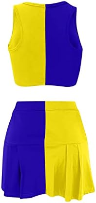 Mini -bustier amarelo Saias de camisola conjuntos de spandex ginástica conjuntos de ginástica 9i xxl