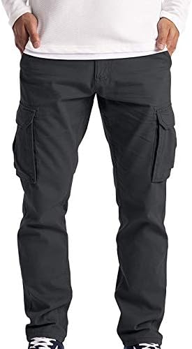 calças casuais masculinas do LCECCY WORK Use Segurança de Combate 6 bolso calças cheias de moda de moda confortável de carga