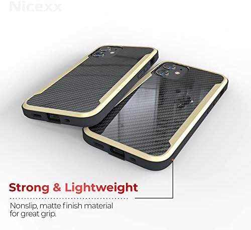 O NICEXX, projetado para iPhone 12 Case/projetado para o iPhone 12 Pro Case com padrão de fibra de carbono, 12 pés. Drop testado,
