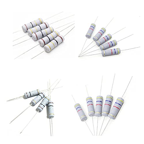 FILECT 40PCS 220K OHM RESISTOR 3W 5% Resistores de filme de óxido metálico Prova de chama de chumbo axial para projetos