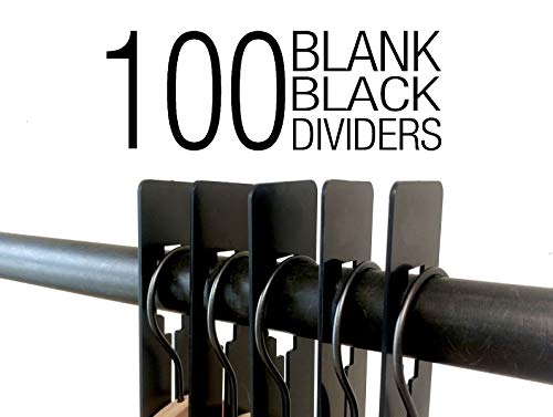 Nahanco qsdbblank50, divisores de tamanho de roupas retangulares pretas, em branco, kit de 50