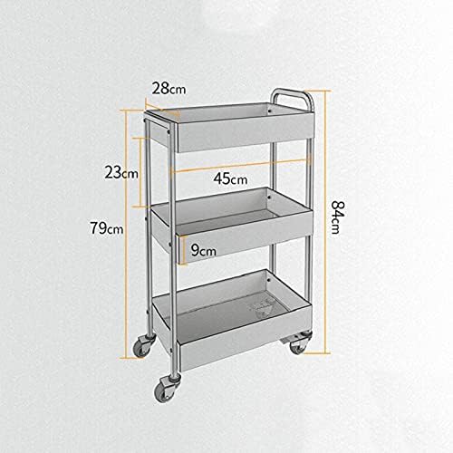 HEDTEC Multifunction de três camadas Prateleiras de carrinho Organizador de armazenamento de utilidade rolante rack rack para