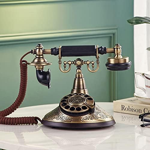 Telefone retrô, rotativo para discagem de discagem vintage clássica linear linear, telefone com fio para hotel de escritório