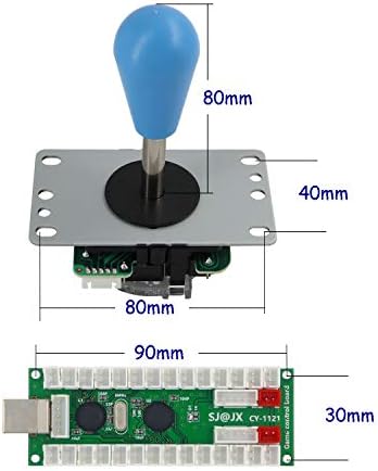 SJ@JX Arcade Game 2 Player Controller DIY Botões com o logotipo Coin X Y Start Selecione o codificador USB Joystick para PC