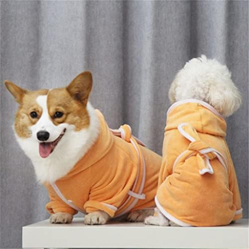 Gsportfis Pet Dog Bathrobe Super absorvente Jaqueta de banho de seca rápida com cinto para cães pijamas