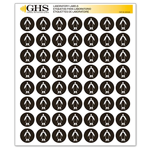 GHS/Hazcom 2012: Etiquetas de pictograma de PPE, avental, 1 cada