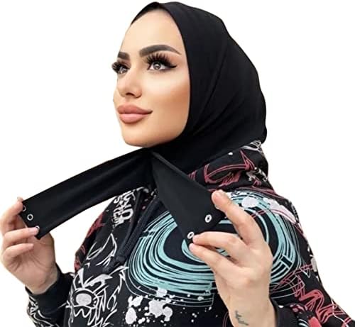 Suillty Fashion Hijab muçulmano para mulheres Instant Snap Fisker Hijab Cap da capa completa da capa encra do lenço Islam