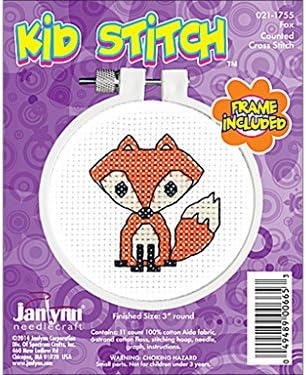 Janlynn Kid Stitch 11 Conde Fox Mini Counted Stitch Kit, 3 polegadas