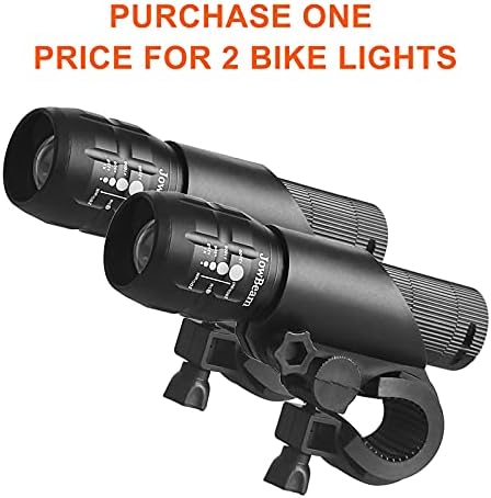 2 Packs Light Light Set Super Bright Focus Farol dianteiro e luz traseira LED Mountain Bicycle Light, Mount incluiu JB866