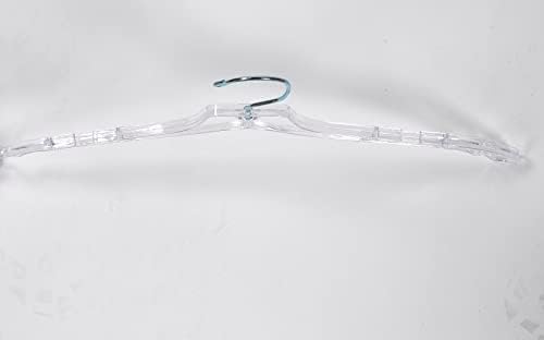 Vestido de plástico transparente de 17 polegadas - apresenta um gancho de giro cromo e ombros entalhados - perfeitos para