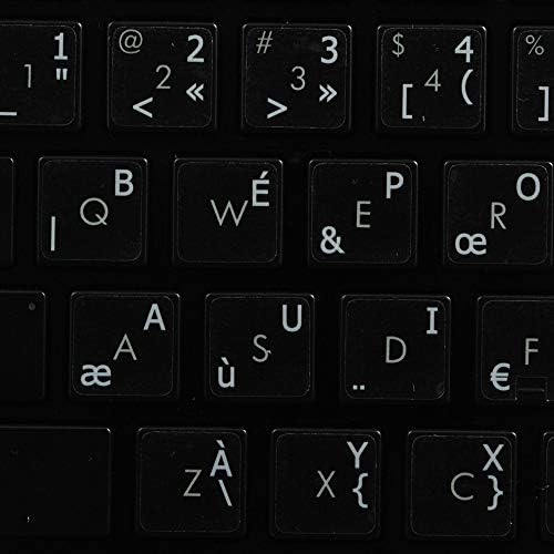4Keyboard French Bépo Teclações de teclado em fundo transparente com letras brancas