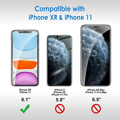 Protetor de tela JETECH para iPhone 11 e iPhone XR, 6,1 polegadas, filme de vidro temperado, 2-pacote