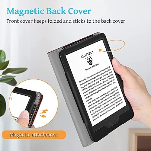 Caso de suporte para 6,8 Kindle Paperwhite e Kindle Paperwhite Signature Edition - capa de manga PU com slot de cartão e alça de mão