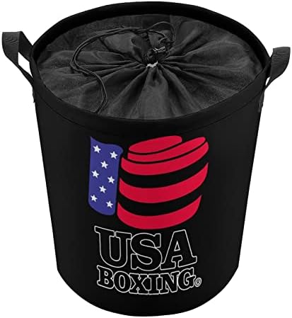 USA Boxing Laundry Cestas com alças travestis de tração trancada a água Campa -redondos Hampers Storage Organizer