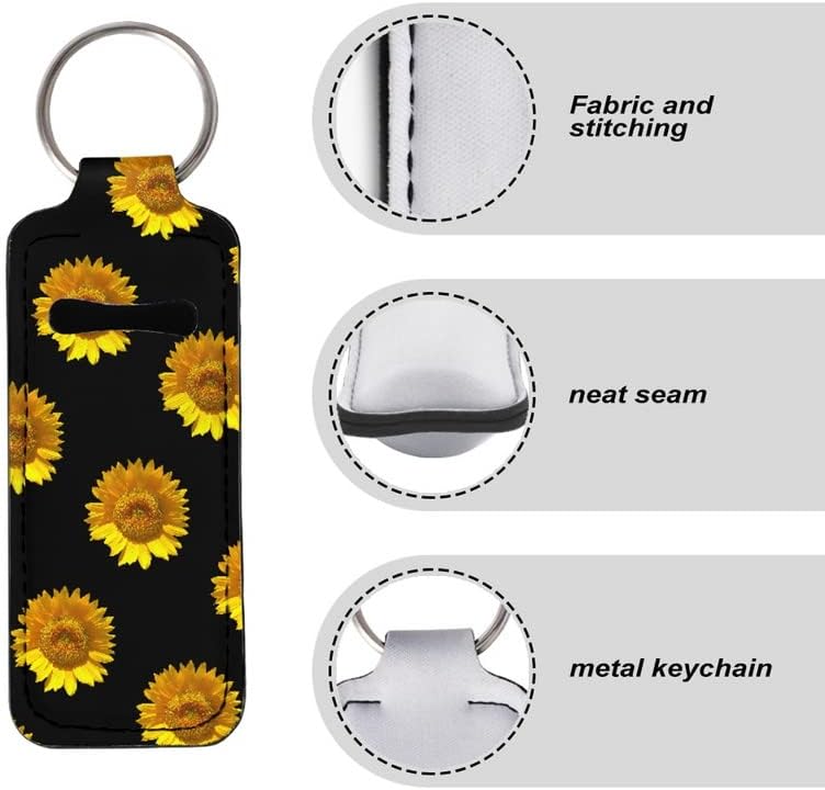 Girassol Retro Design Chapstick Porta de batom Bolsa Bolsa de lábios portátil portátil Pocket Gloss Gloss Tube Stuffers Presente para Mulheres-Sunflower