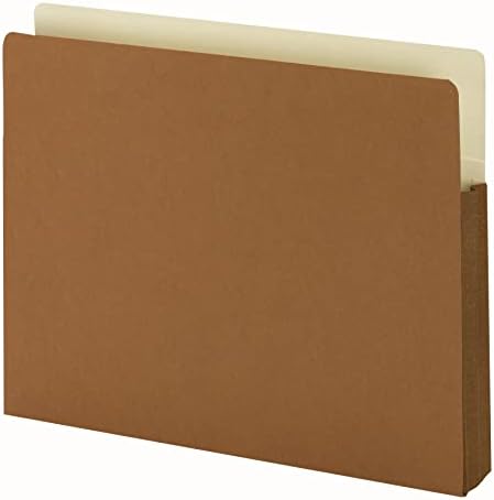 Bolso de arquivo smead, guia de corte reto, expansão de 1-3/4 , tamanho da letra, redrope, 25 por caixa