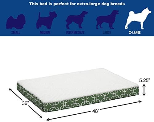 Cama de cachorro ortopédica com capa de cama de cachorro removível ft. Protetor de tecido de teflon, raça xl para cães, 36 x 48
