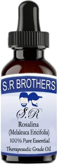 S.R Brothers Rosalina pura e natural de grau de grau essencial de grau essencial com conta -gotas 100ml