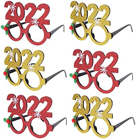 Galpada Feliz ano novo Decorações 6pcs Ano Novo 2022 Óculos de óculos engraçados Creative Decor Festume Facture Prop