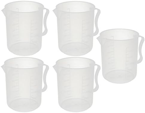 Aexit 5pcs Ferramentas de medição e escalas redondas de 500 ml de medição de copo de copo de copo de copo de copo de copo de copo de copos de laboratório