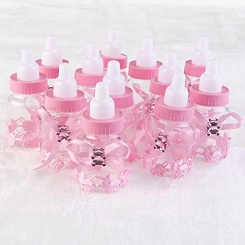 24pcs Decorações do chá de bebê para meninas mini -doce caixa de garrafa de presente favores de festas para meninas Batismo infantil